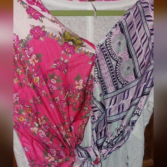 Free People Pick Your Scarf Maxi Tee in Pink Combo NWOT - Picture 8 of 10